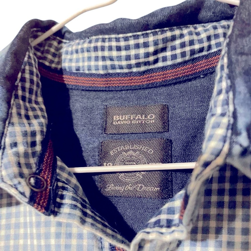 Buffalo David Bitton Blue Casual Button Down Shirt - Picture 2 of 3